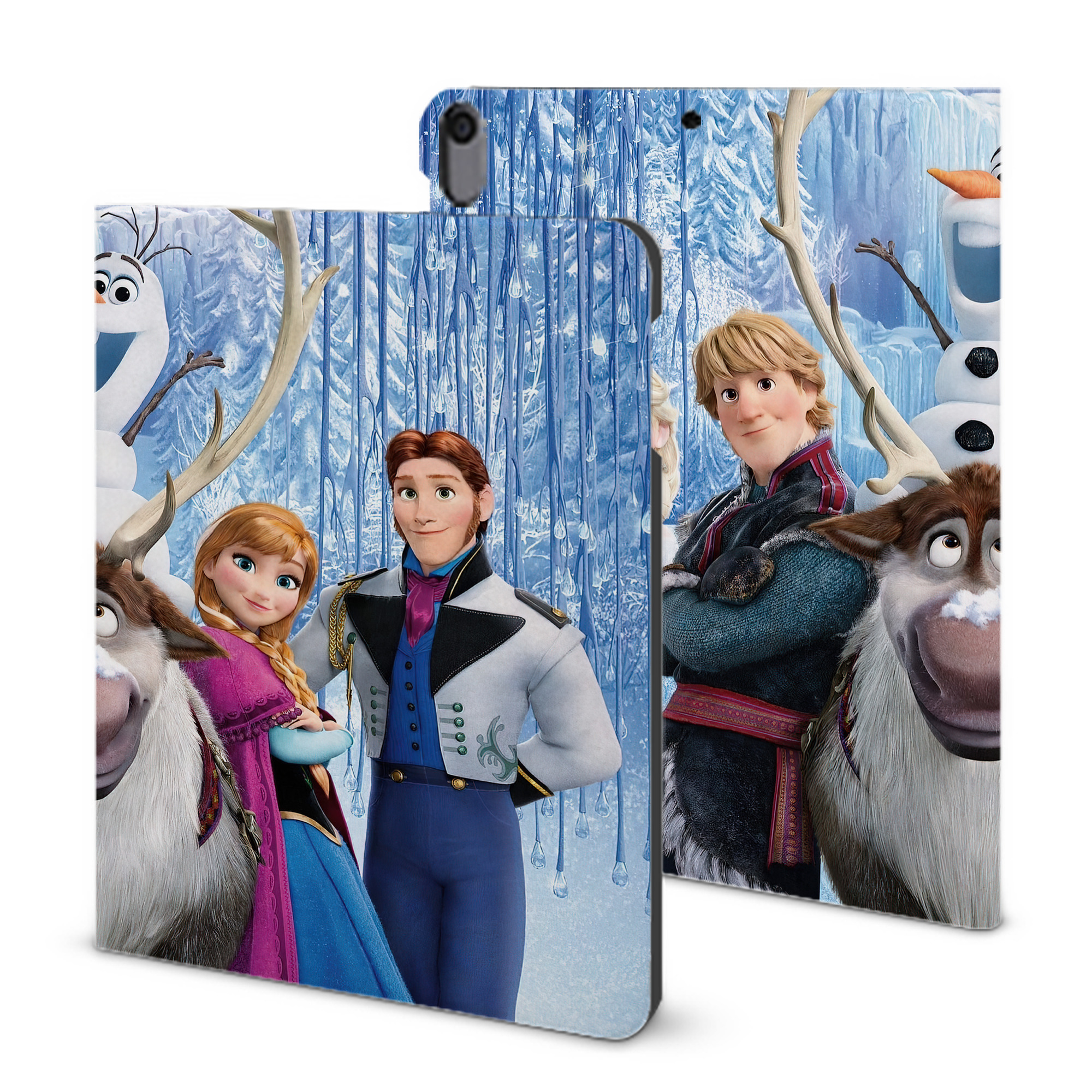 （画像用） アナと雪の女王 アンナ エルサ Frozen Anna Elsa IPad ケース ブック型 PUレザー TPU 耐衝撃 軽量 薄型 ペン収納なし 全面保護 IPad 各モデル対応